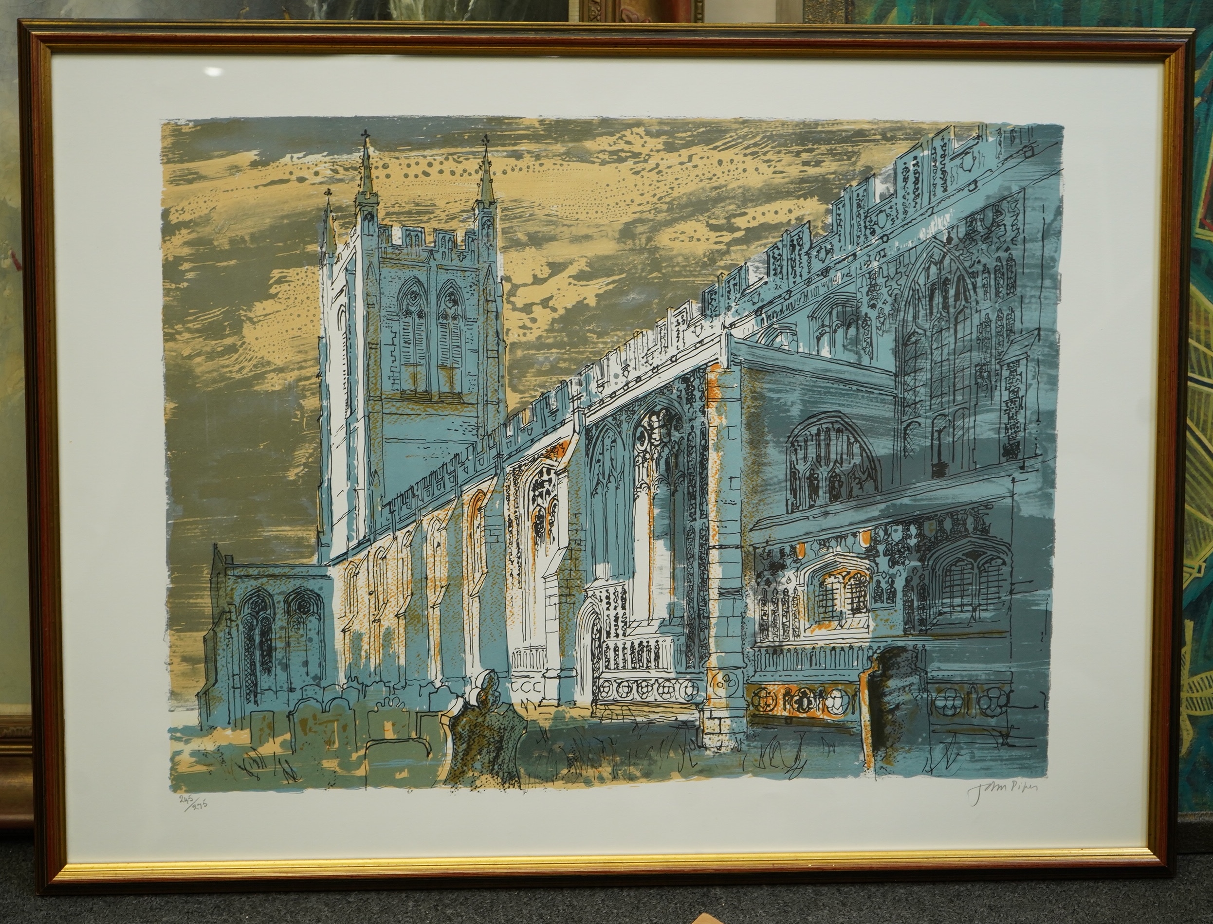 John Piper (British, 1903-1992), Long Melford Church (Levinson 336), lithograph, visible sheet 55 x 75cm